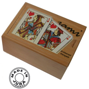 Coffret Bois Rami avec 2 Jeux de Cartes