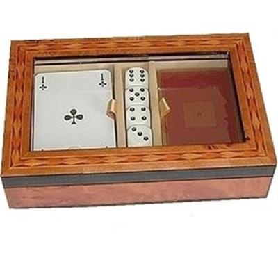 Coffret 2 Jeux de Cartes en Bois Précieux