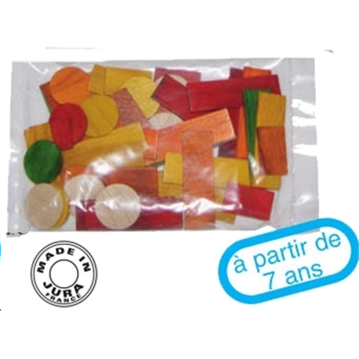 Sachet de 50 Jetons en Bois Multicolore