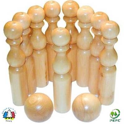 Jeu de Quilles en Bois Naturel 30cm