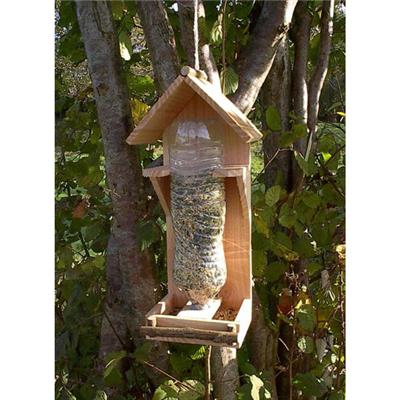 Mangeoire Oiseaux Bois Naturel 1.5L