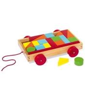 Chariot  Tirer de 35 Cubes en Bois Dcor