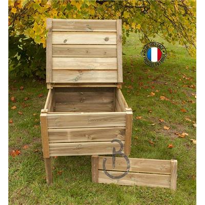 Composteur de jardin en bois bac à compost 350L