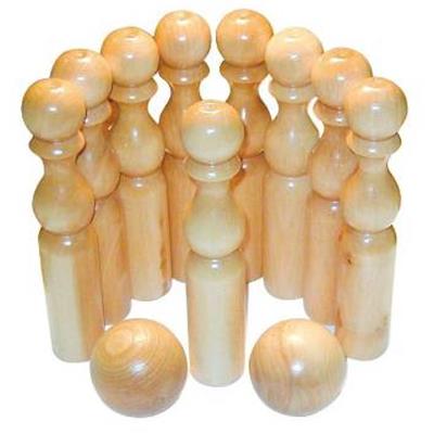 Jeu de Quilles en Bois Naturel 14cm