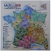Puzzle en Bois Carte de France Découpée par Département et Nouvelles Régions
