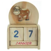 Calendrier Perpétuel avec Marqueterie Vache à Lait