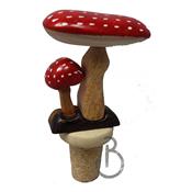 Bouchon champignon en bois sculpté