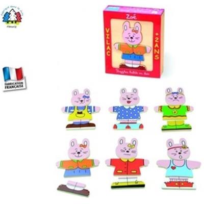 Puzzle en Bois Lapin Zoé en Coffret