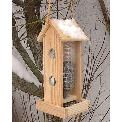 Mangeoire Oiseaux Bois Grand Modèle 1.5L