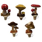 Bouchon champignon en bois sculpté