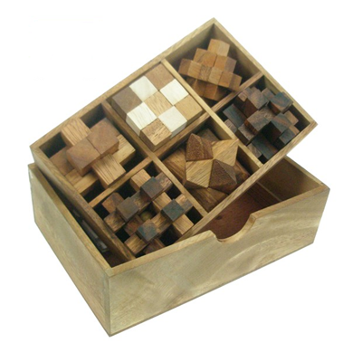 Casse Tête Coffret 6 Mini en Bois Naturel