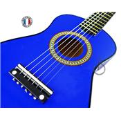 Guitare en Bois pour Enfants Couleur Bleue