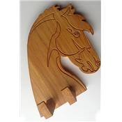 Porte Manteau en Bois Massif Tête de Cheval