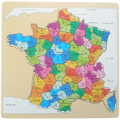 Puzzle en Bois Carte de France Découpée par Régions