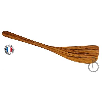 Spatule Galbée Striée en Bois d'Olivier 30 cm