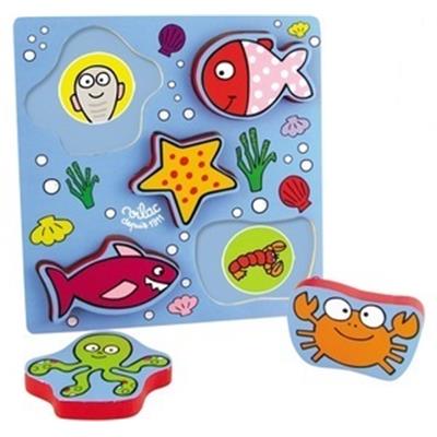 Puzzle Encastrement Mer avec Miroir pour Bébé