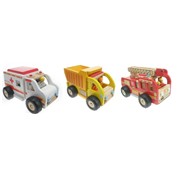 Camion Pompier, Ambulance, Camion Benne (lot de 3)