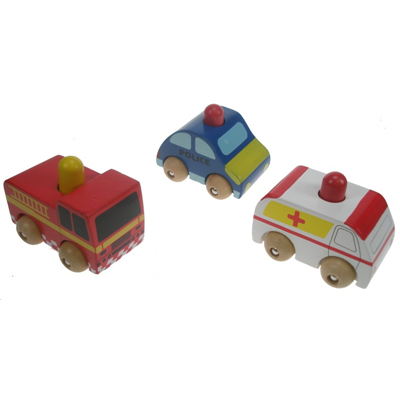 Voiture d'Urgence en Bois avec bruiteur