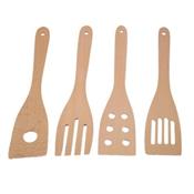 Lot de 4 Spatules en Bois Naturel