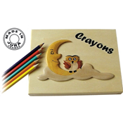 Coffret en Bois Crayons de Couleurs avec Marqueterie