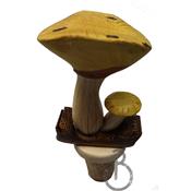 Bouchon champignon en bois sculpté