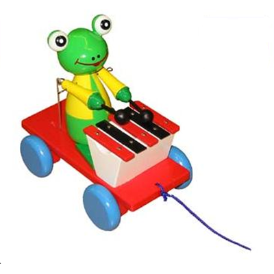 Jouet à Tirer en Bois Grenouille Xylophone