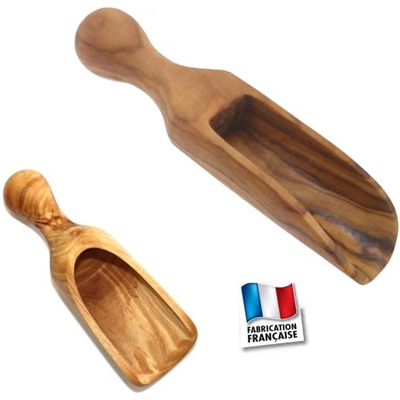 Pelle à Sel et Fleur de Sel en Bois d'Olivier X2