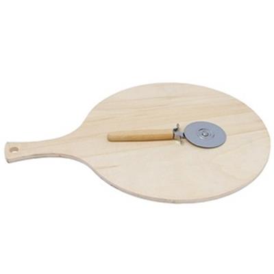 Planche à Pizza 40cm en Bois avec Roulette de Découpe - Bois&Poterie