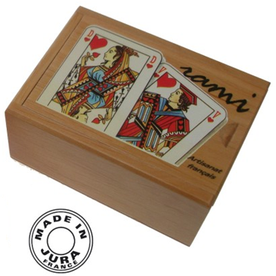 Coffret Bois Rami avec 2 Jeux de Cartes