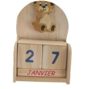 Calendrier Perpétuel avec Marqueterie Ourson