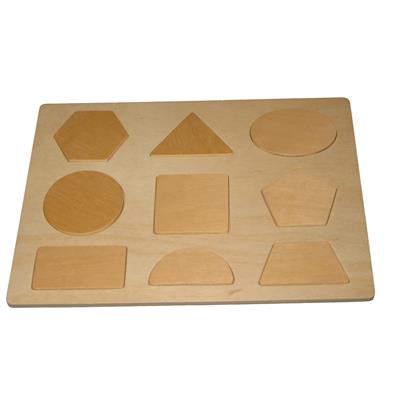 Puzzle Formes Géométriques en Bois Naturel à Colorier