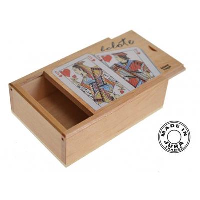 Coffret Belote Boîte à Cartes en Bois