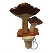 Bouchon champignon en bois sculpté