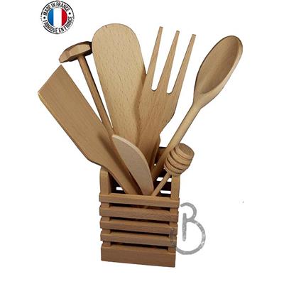 Set d'Ustensiles de Cuisine en Bois