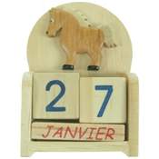 Calendrier Perpétuel en Bois petit Poney