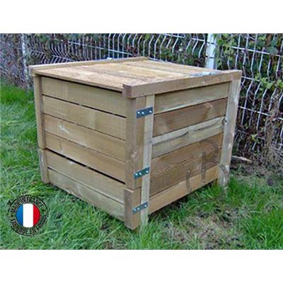 Composteur en bois Douglas 1800 L – 145 x 125 x 105 cm