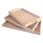 Grand Plateau de Service en Bois Moulur 55 x 37 cm