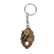 Porte Clef en Bois Abeille et sa Ruche