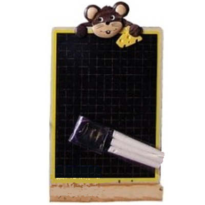 Ardoise en Bois Souris avec Craies et Eponge