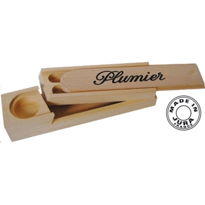 Plumier Double en Bois Naturel Massif