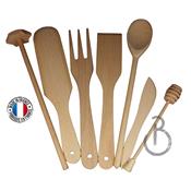 Set d'Ustensiles de Cuisine en Bois