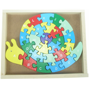 Puzzle en Bois Escargot Alphabet et Chiffres
