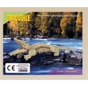 Puzzle Maquette 3D en Bois Naturel Crocodile